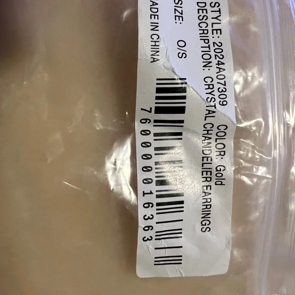 AREA Gold Crystal Chandelier Earrings - Picture 8 of 11